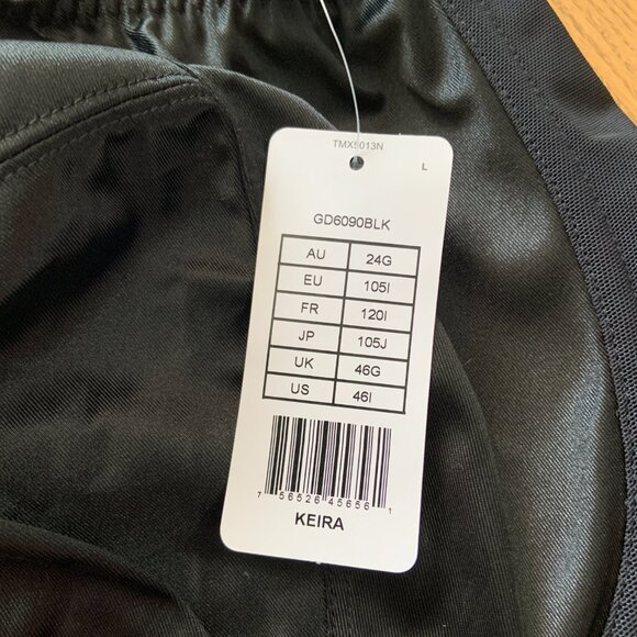 Goddess Plus Size Keira Banded Underwire Bra Black 46I - Picture 9 of 12